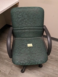 [#B13-124] fully upholstered, fixed arm green upholstery task chair