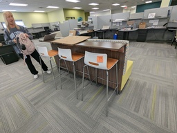 [#B1-174] poly stool w/ upholstered seat, metal frame