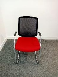 [#B8-1] BLACK AND RED CHAIR WITHOUT WHEEL