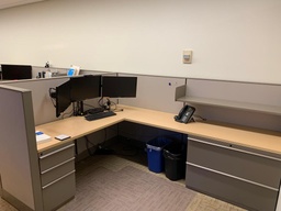 [#A3-1] Brown &amp; Beige Workstations with peds 