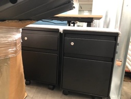 [#D16-14] Black 2 Drawer Storage Pedestal