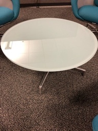 [#C6-30] Glass Coffee Table Silver Legs 30 inch