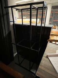 [#D3-29] Metal bookshelf unit -12"d X 60"w X 30"h/ Glass shelves wrapped seperately