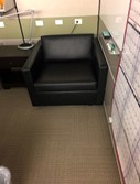 [#B12-86] Black Square Leather Chair