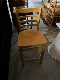 [#B4-34] Wood Stools(Lighter Natural Wood Finish) - Seat is 24"h