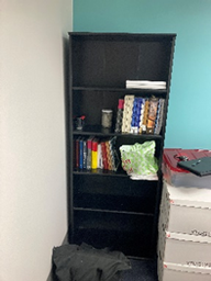 [#D4-35] Black Wood Bookcase, 30x11x72"