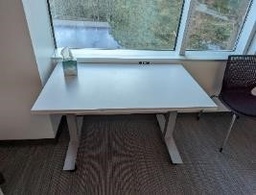 [#E10-41] Desk, Straight, Height-Adjustable, White, 48"x30"