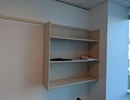 [#D2-43] Bookshelf, Rail-Mounted, Tan, 42" x 41" x 12.5"