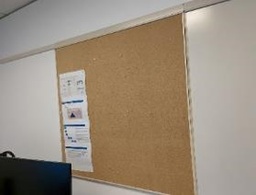[#F1-47] Corkboard, Rail-Mounted, Brown, 42" x 41" x .5"