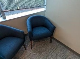 [#B12-78] Chair, Lounge, Blue, 36" x 36" x 24"