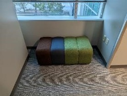 [#B2-100] Bench, Brown/Blue/Green, 21" x 42" x 15"