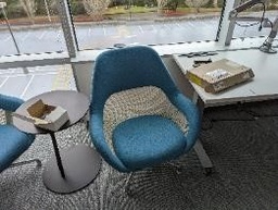 [#B12-159] Chair, Lounge, Blue, 22" x 17" x 31"