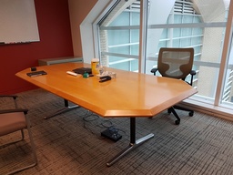 [#C6-14] Wooden Oval Meeting Table - 8'x4'