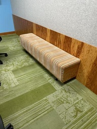 [#B2-3] Bench - red/orange multi/plywood (71x17x19)