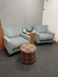 [#B12-52] Lounge Chair - blue striped