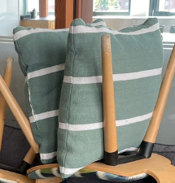 [#00-80] Pillow - green/white/stripe