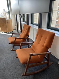 [#B12-98] Rocking Chair - orange/wood