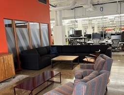 [#B7-100] Sectional Couch - navy