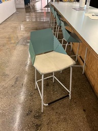 [#B1-129] Stool - blue/white/silver