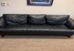 [#B7-ES12] Black Leather Couch