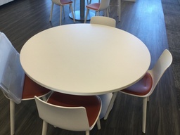 [#C5-7] White Round Tables    48x48x28