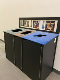 [#G4-31] 3 Section Trash/Compost/Recyle Bins