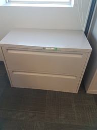 [#D6-21] Grey metal 2 drawer filing cabinet