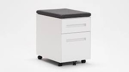 [#D16-PD0007] PEDESTAL, BF MOBILE CUSHION ARCH TOP PULL HANDLE  15W 19D 22H - BLACK