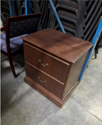 [#C11-MM029] Mahogany 2-drawer side table