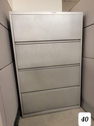 [#D10-40] Gray 4 dr file cabinet 36L x 19W x 55H