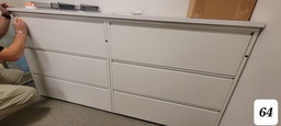 [#D8-64] White 3 dr file cabinet 42L x 18w x 41H
