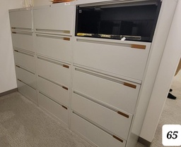 [#D12-65] Gray 5 Dr file cabinet 30L x 18W x 65H