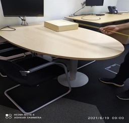 [#C9-23] Half Oval Meeting Table (160x100)