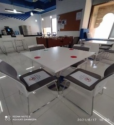 [#C1-34] White Square Café Table 