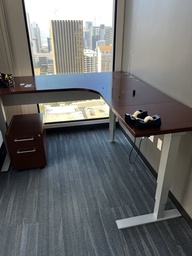 [#E6-53] Height Adjustable L-Shaped Desk