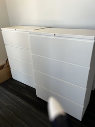 [#D10-7] 4-Drawer White Dresser/ Cabinet