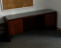 [#E4-73] Wood Desk with Storage