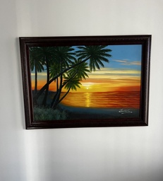 [#J1-18] Artwork in Dark Wood Frame