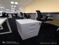 [#D16-76] White Storage Pedestal