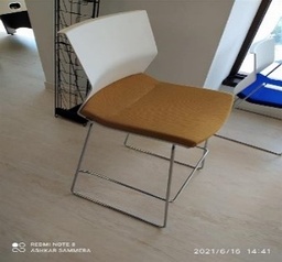 [#B1-94] Yellow and White Bar Height Chair