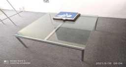 [#C4-140] Square Glass Coffee Table