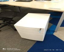 [#D16-150] White Storage Pedestal