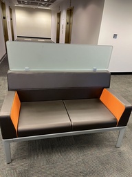 [#B6-Pic 46] Brown And Orange Couch / Bench, 34x29x44