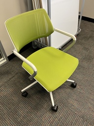 [#B5-Pic 51] Green And White Task Chair With Arms, Steelecase 