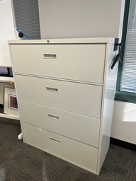 [#D10-Pic 97] 4 Drawer Metal Lateral Beige Cabinet, 52.5Hx18Dx42W"