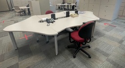 [#C19-14] Kidney Grouped Table (5' X 24" &amp; 5' X 26") - With floor power monuments