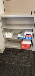 [#D2-36] Metal 3-High Grey Bookcase