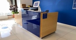 [#E5-125] Blue Reception Desk