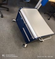 [#D18-147] Blue Storage Cabinet (with wheels)