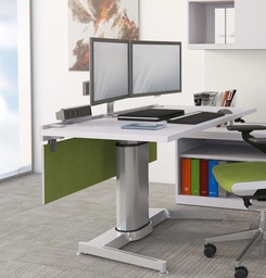 [#E10-56] Airtouch Desk with Blue Back (1 Leg) (item represented by image)